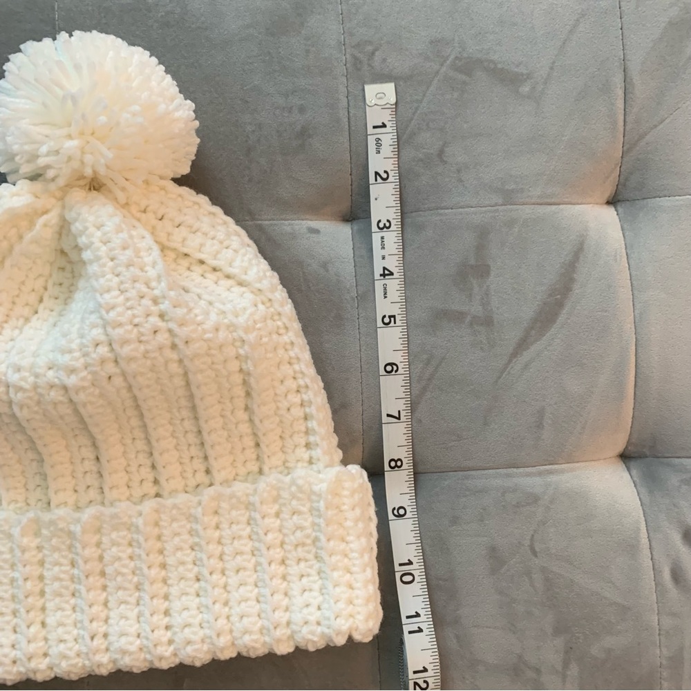 Handmade Crocheted Beanie Pom-Pom Hat - Picture 7 of 7